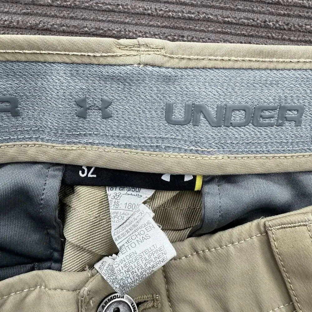 Under Armour Heatgear Shorts Men 32 Brown Nylon Performance Golf Outdoors.‎